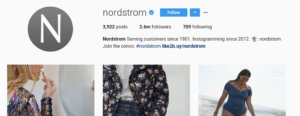 nordstrom instagram following